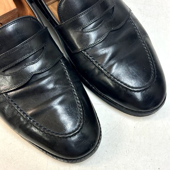 RESOLED Polo Ralph Lauren Purple Label Penny Loafer Bench Made in Italy 10 D main image 9